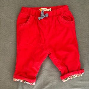 Baby Boden Carmine Red Bunny Cord Pants, 3-6 months